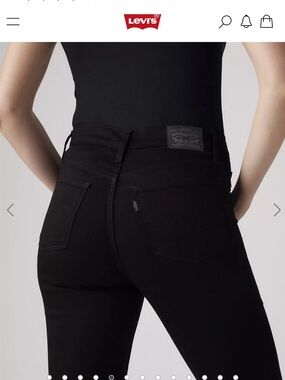 Levi's Women's Black Mid-Rise Skinny Jeans tummy slimming shapes hips